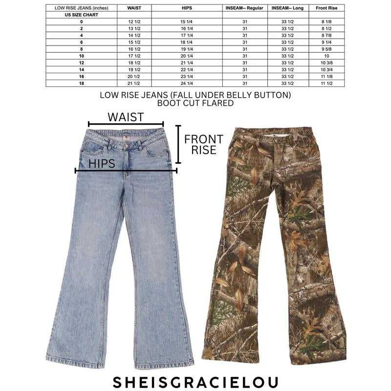 Low Rise CAMO Denim Jeans