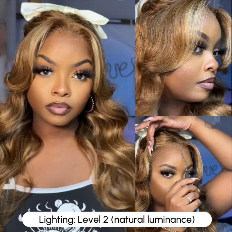 Unice Glueless Honey Blonde Highlights Body Wave Wig with Drawstring Pre Cut 7X5 HD Lace Human Hair Wigs with Bleached Knots Beginners Friendly Ready and Go Dealsforyoudays