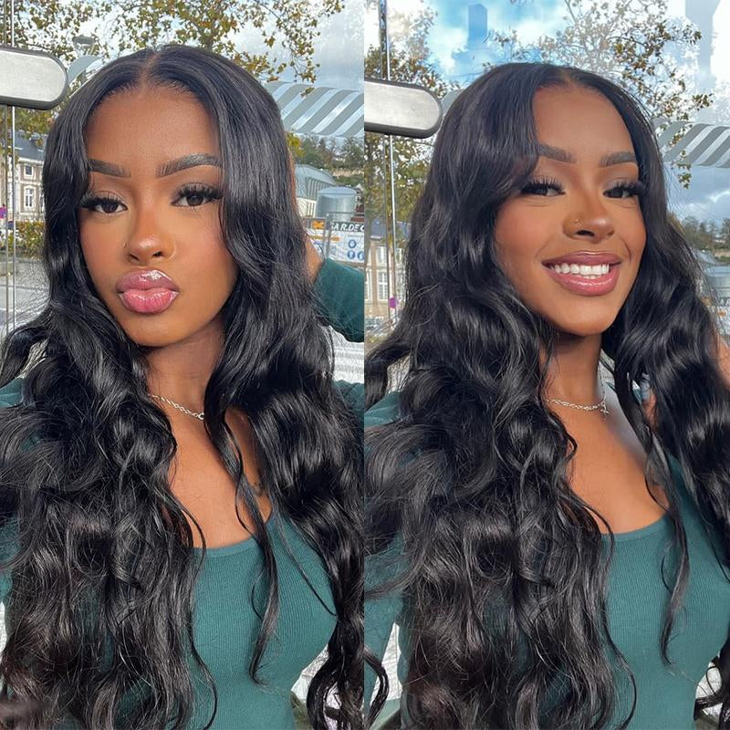 Cleareance Sale Wigfever Wear Go Glueless Wigs Pre Cut 4*6 HD Body Wave Lace Pre Plucked Lace Front Wigs Beginner Friendly