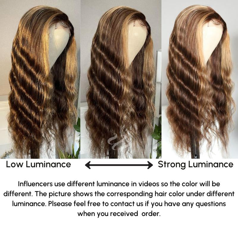 Unice Glueless Honey Blonde Highlights Body Wave Wig with Drawstring Pre Cut 7X5 HD Lace Human Hair Wigs with Bleached Knots Beginners Friendly Ready and Go Dealsforyoudays