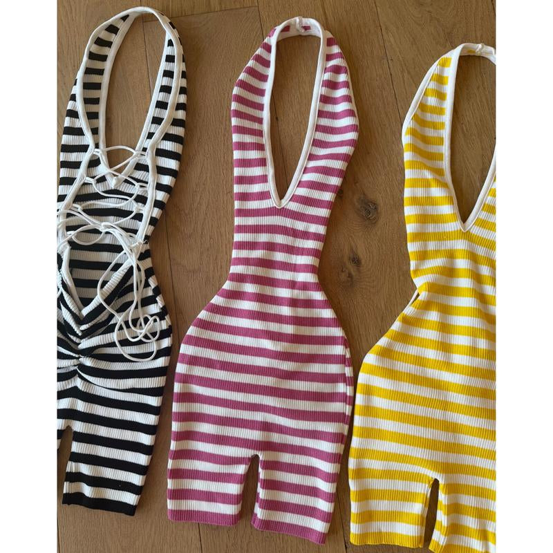 Striped Knit Romper