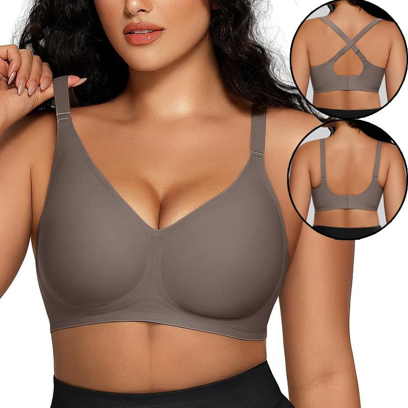 OEAK 2PCS Women Comfortable Push up Bras Wireless Seamless Full Coverage Bra Buttery Soft Everyday Tshirt Bra Convertible Bra