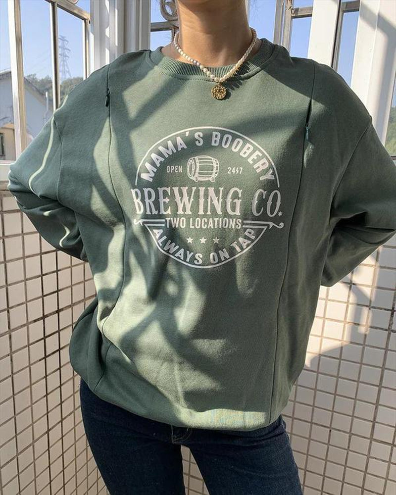 Giftifymama Breastfeed Mama Boobery Brewing Sweatshirt, Breastfeeding Sweatshirt, Nursing Top, Push Present, New Mom Gift