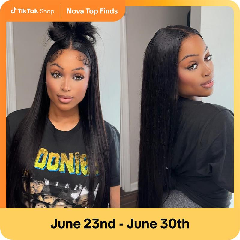 [HOT] Megalook 13X6 Glueless Lace Frontal Wig Pre-Everything Ear to Ear Natural Hairline HD Lace Skin Melted Silky Straight Human Hair Wigs with Drawstring