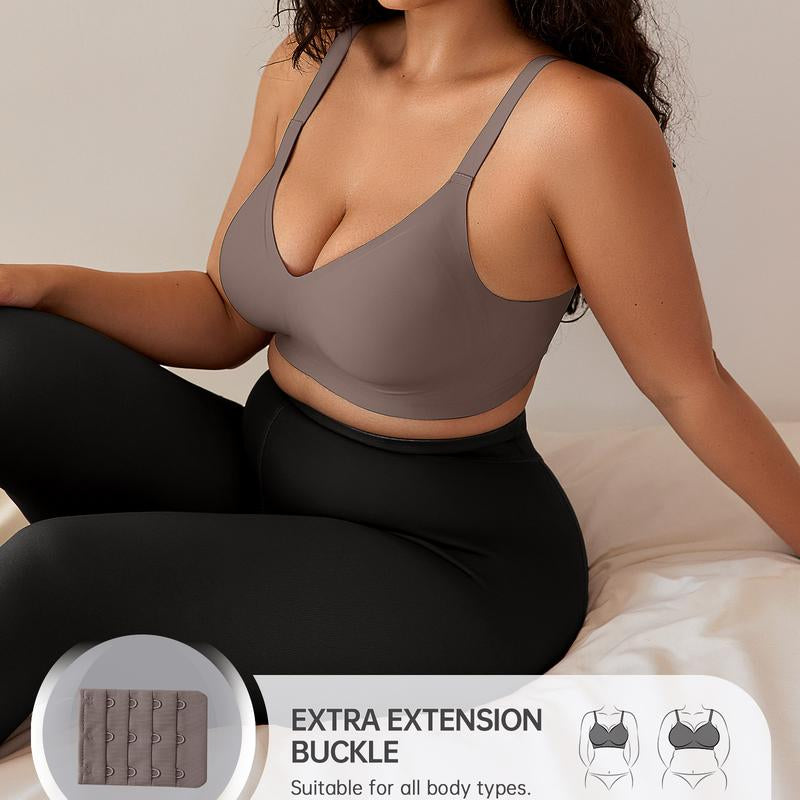 OEAK 2PCS Women Comfortable Push up Bras Wireless Seamless Full Coverage Bra Buttery Soft Everyday Tshirt Bra Convertible Bra
