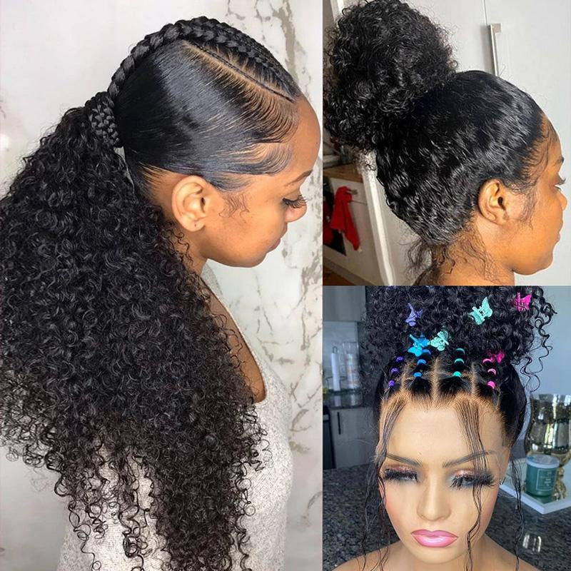 Kinky Curly Invisi Strap Snug Fit 360 Transparent Lace Frontal Bleached Knots Pre Cut Lace Wig with Drawstring #Tiktokshopbacktoschool
