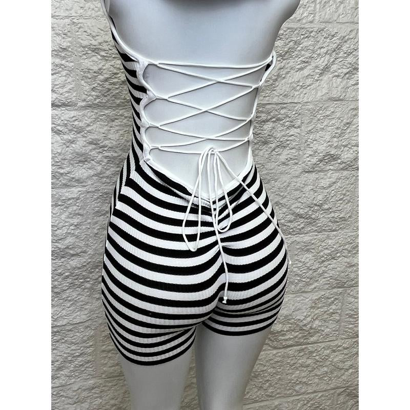 Striped Knit Romper