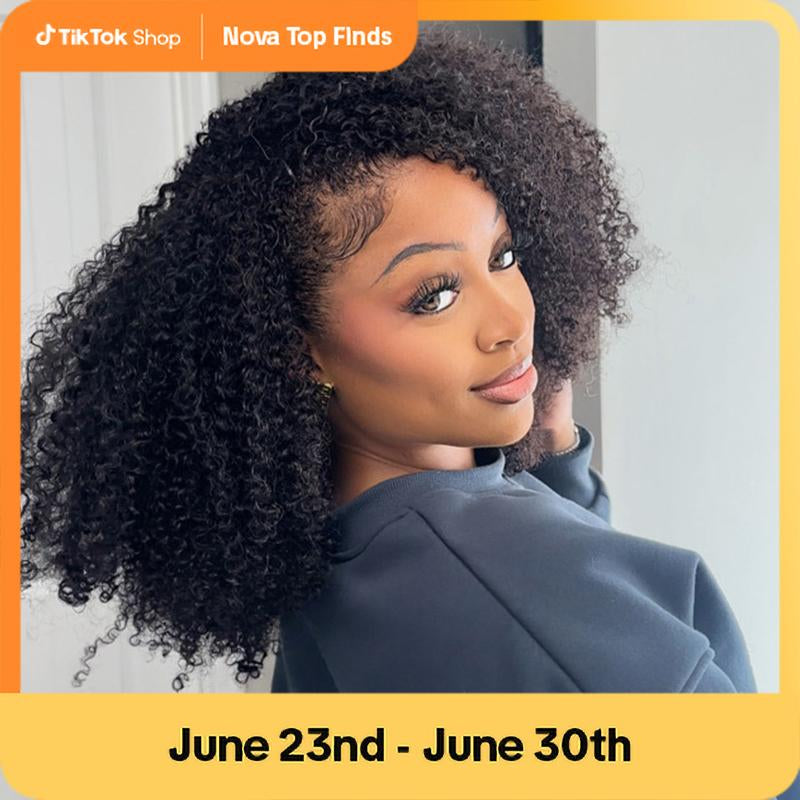 [WEAR GO HALF WIG] ISEE HAIR Invisible Hairline Wear Go Afro Curly Hair Half Wig Glueless Human Hair Wigs Seamless Flip over Wig Beginner Friendly Vacation Hair #Halfwigtok #Novatopfinds #Tiktokshopbacktoschool