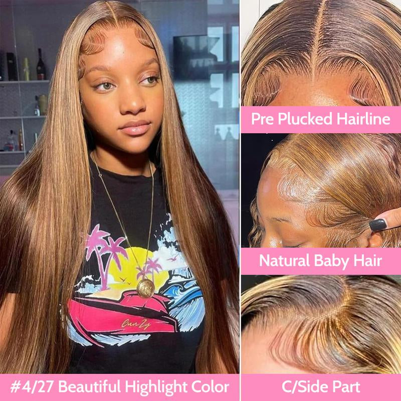 Yawawe Hair 28/30Inch 13X6 Lace Frontal Wigs Human Hair 7X5 Wear Go Glueless Straight Lace Front Human Hair Wig for Women Medium Size Cap Pre-Plucked Transparent Lace Wigs with Baby Hair Outdoorfun
