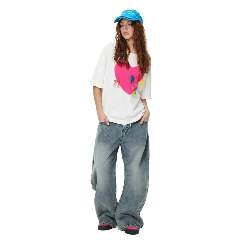 Aelfric Eden Double Waist Loose Sagging Jeans Baggy Denim Pants High Waist Stretchy Straight Wide Leg Jeans