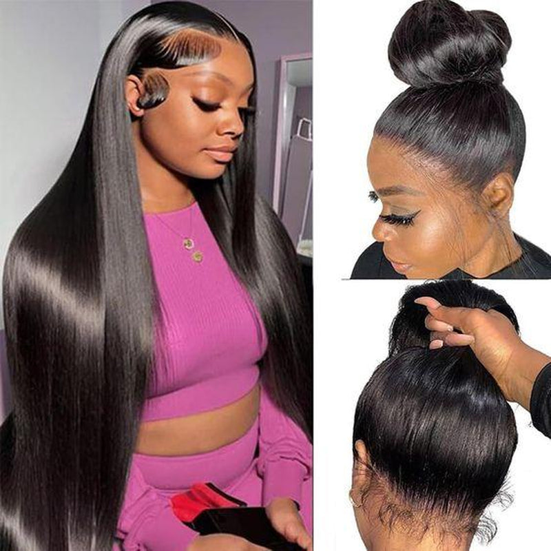 Wigfever Upgraded 360 Style Water Wave Invisi Draw-Strings Wear Go Glueless Pre-Bleached and Pre-Cut Lace Human Hair Wig