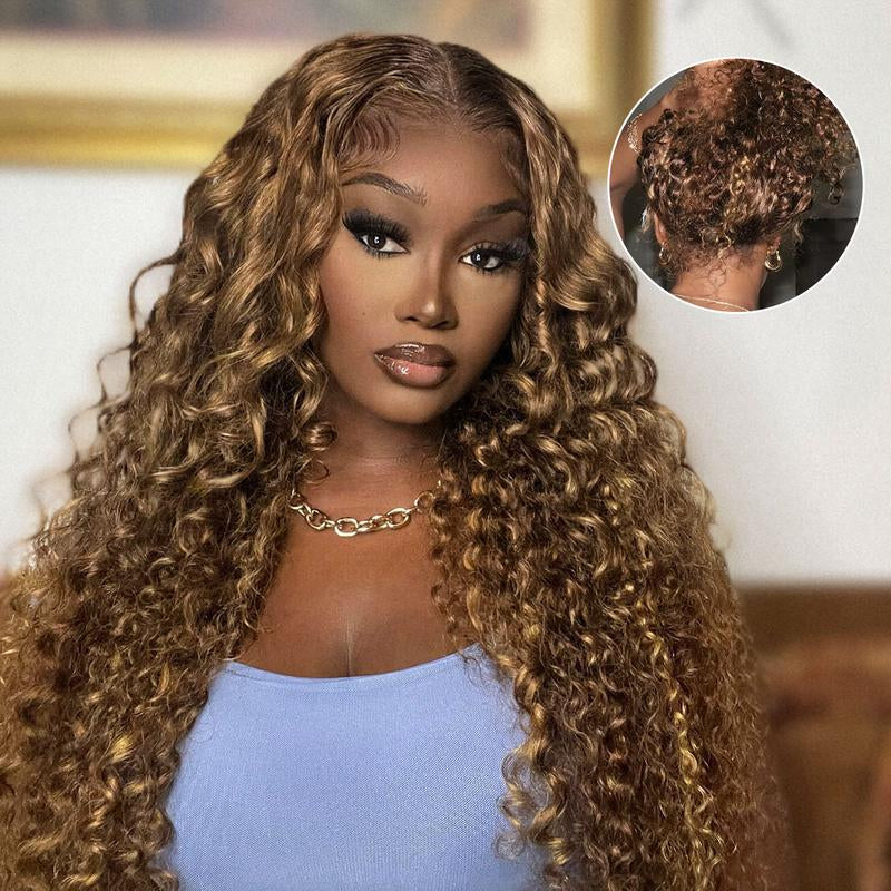 Hot Selling 360 Wig P4/27 Highlight Ombre Color Ashimary Invisi-Strap 360 Skin Lace Wig Water Wave Glueless Human Hair Pre Plucked #Tiktokshopbacktoschool