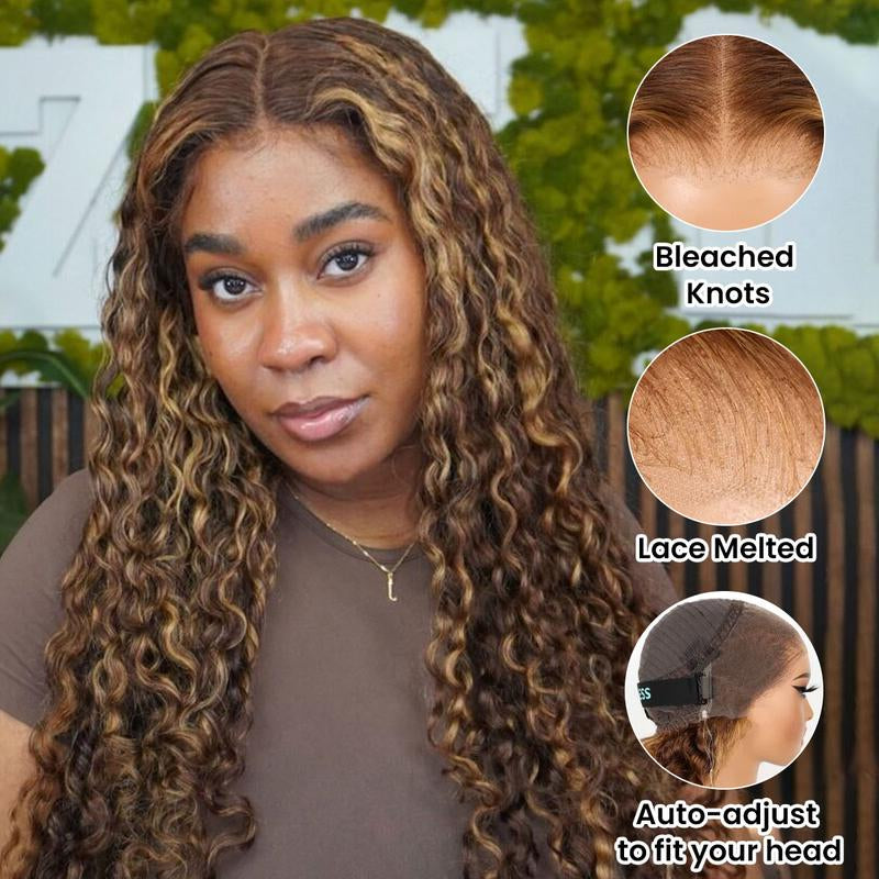 Hot Selling 360 Wig P4/27 Highlight Ombre Color Ashimary Invisi-Strap 360 Skin Lace Wig Water Wave Glueless Human Hair Pre Plucked #Tiktokshopbacktoschool