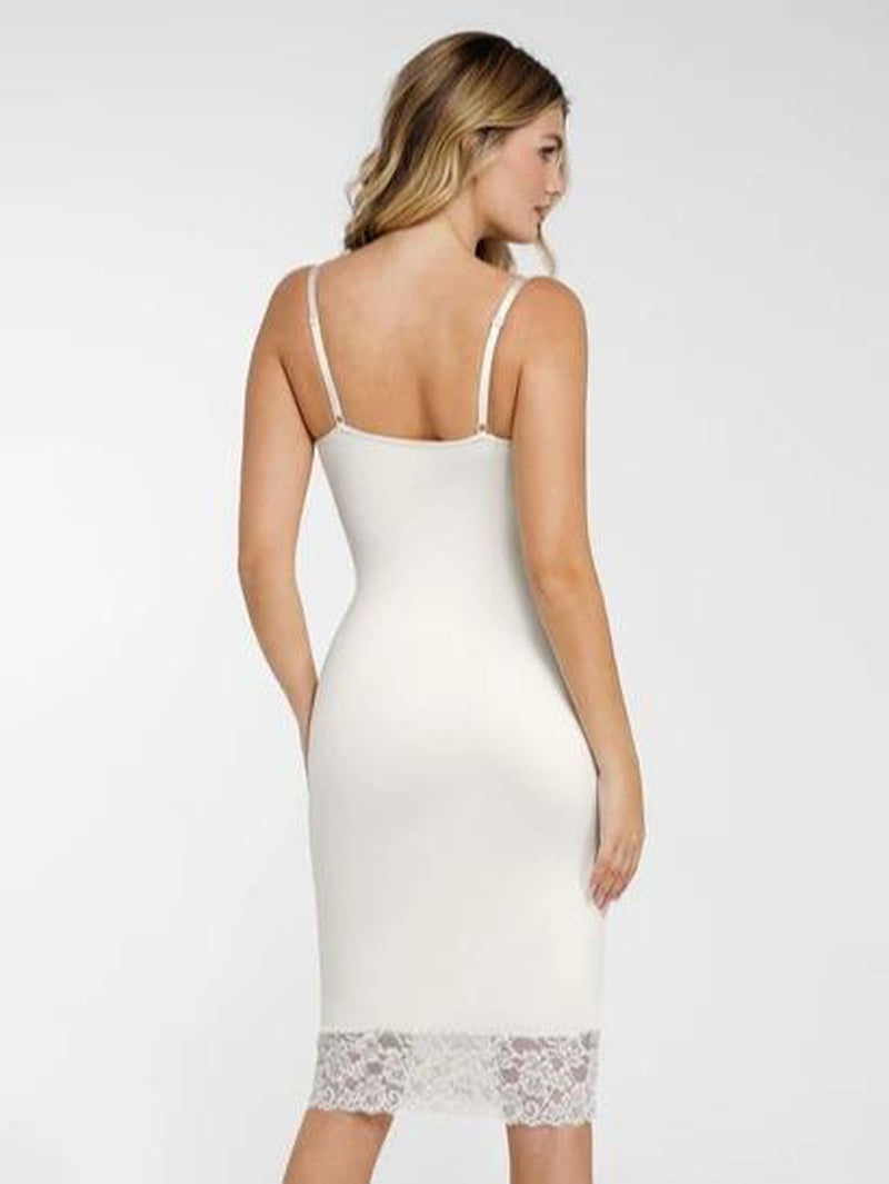 Popilush Lace Bodycon Dress Deep V-Neck Spaghetti Strap Shapewear Women Tummy Control Cocktail Party#Tiktokshopbacktoschool