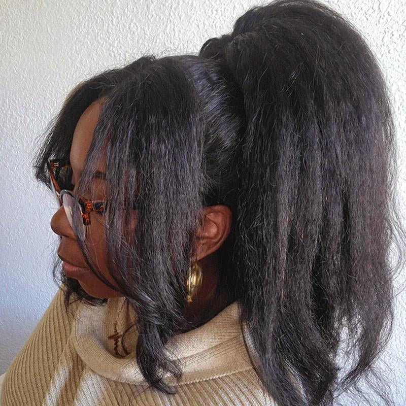 Curlyme 360 Fit Wig Pre Bleached Wear Go Water Wave / Kinky Straight Human Hair Glueless Wig Pre-Plucked - Natural Black #Tiktokshopbacktoschool