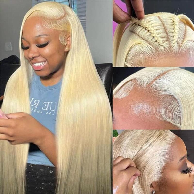 250 Density HD Transparent 613 Blonde Straight-13X4 13X6-Human Hair Wigs-Lace Front-For Women-Preplucked- Brazilian Lace Frontal Wig-Can Be Dyed #Tiktokshopbacktoschool