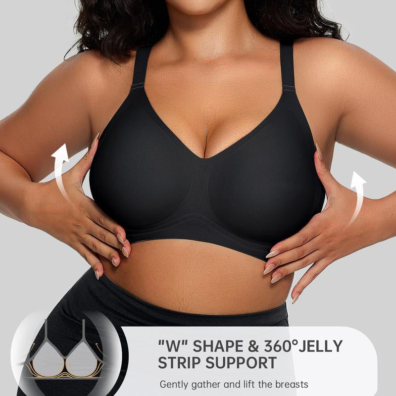 OEAK 2PCS Women Comfortable Push up Bras Wireless Seamless Full Coverage Bra Buttery Soft Everyday Tshirt Bra Convertible Bra