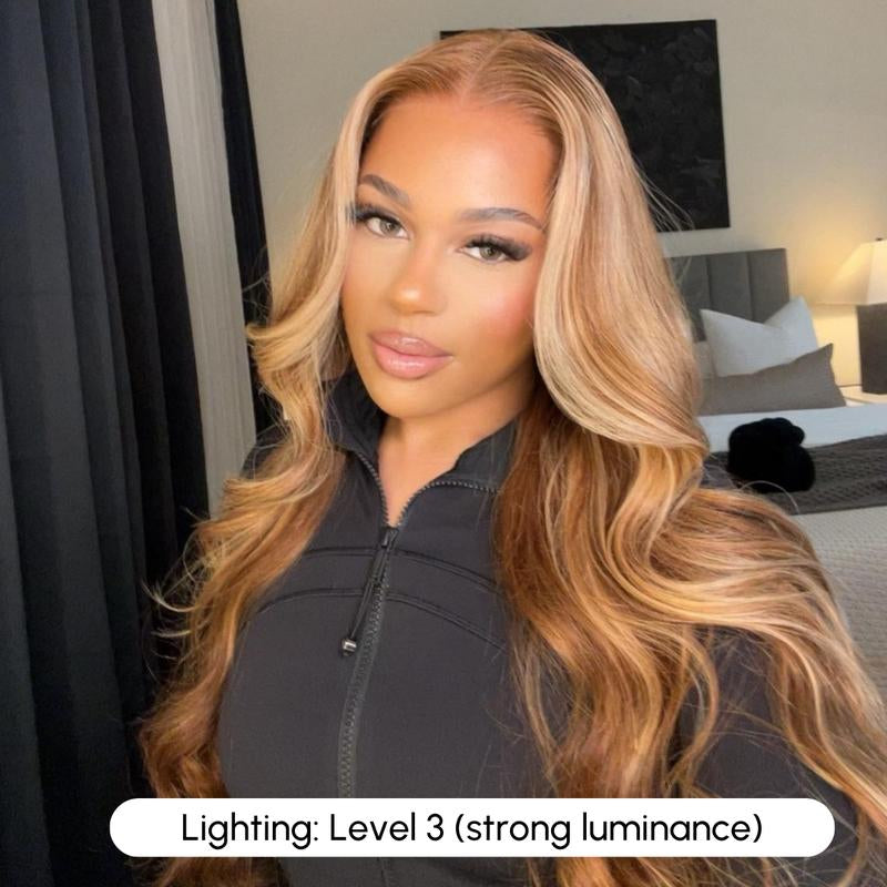 Unice Glueless Honey Blonde Highlights Body Wave Wig with Drawstring Pre Cut 7X5 HD Lace Human Hair Wigs with Bleached Knots Beginners Friendly Ready and Go Dealsforyoudays