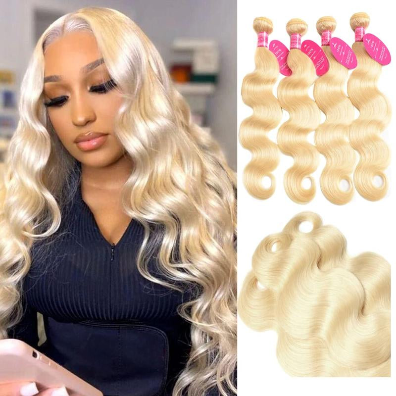 Beauty Queen 613 Blonde Bundles with 4×4 Lace Closure Brazilian Body Wave 3 Bundles with Closure Blonde Human Hair Bundles with Closure Remy Hair