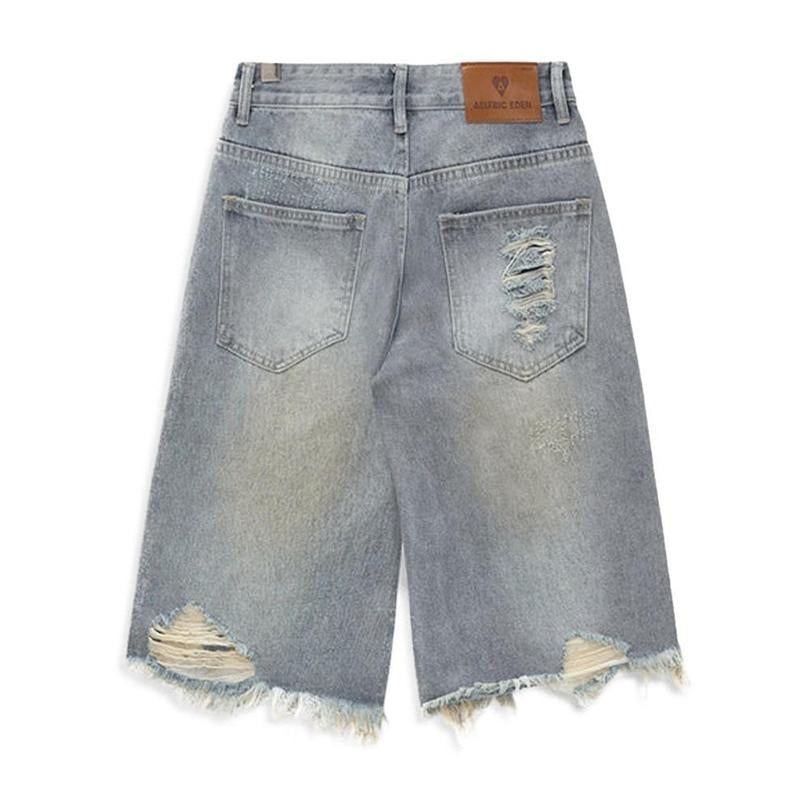 Aelfric Eden Y2K Rhinestone Jorts Baggy Shorts Summer 2025 Trends Streetwear Trendy Men'S Jorts Women'S Jorts Womenswear Bottom Pocket Clothes Cotton Denim