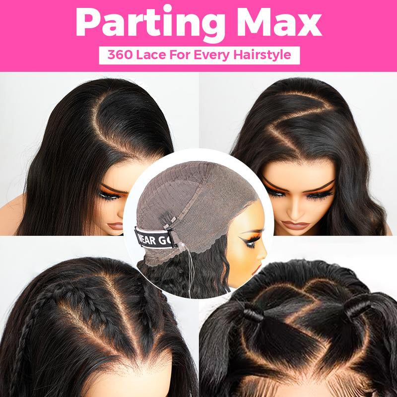 Curlyme 360 Fit Wig Pre Bleached Wear Go Water Wave / Kinky Straight Human Hair Glueless Wig Pre-Plucked - Natural Black #Tiktokshopbacktoschool