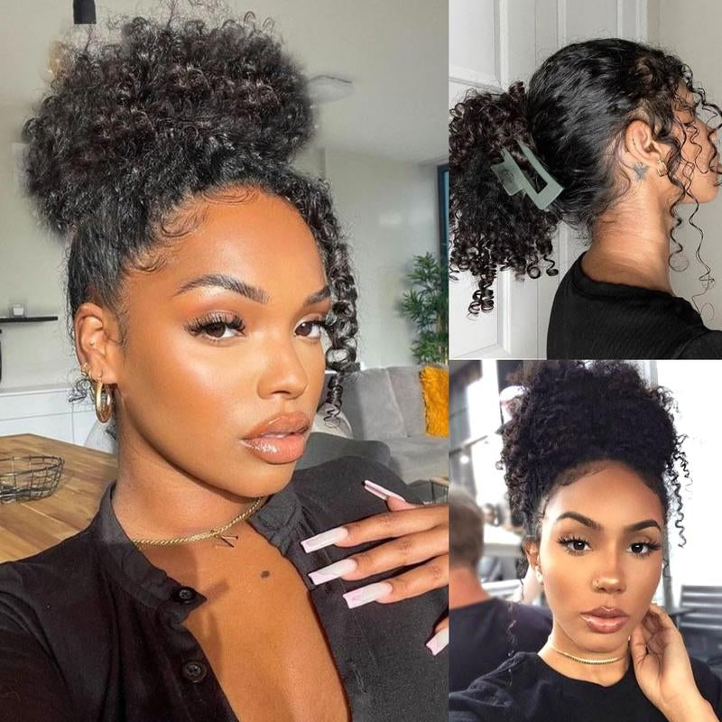 Kinky Curly Invisi Strap Snug Fit 360 Transparent Lace Frontal Bleached Knots Pre Cut Lace Wig with Drawstring #Tiktokshopbacktoschool