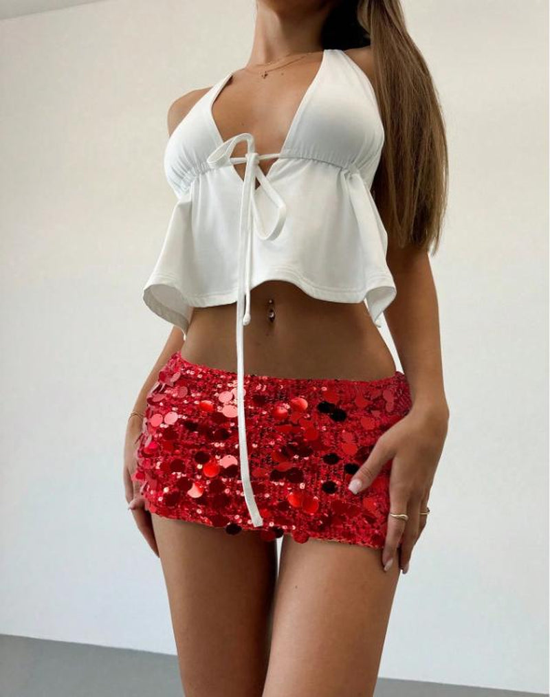 Shiny Pink Sequin Embellished Low Waist Mini Shorts for Young Women, Festival/Street Wear