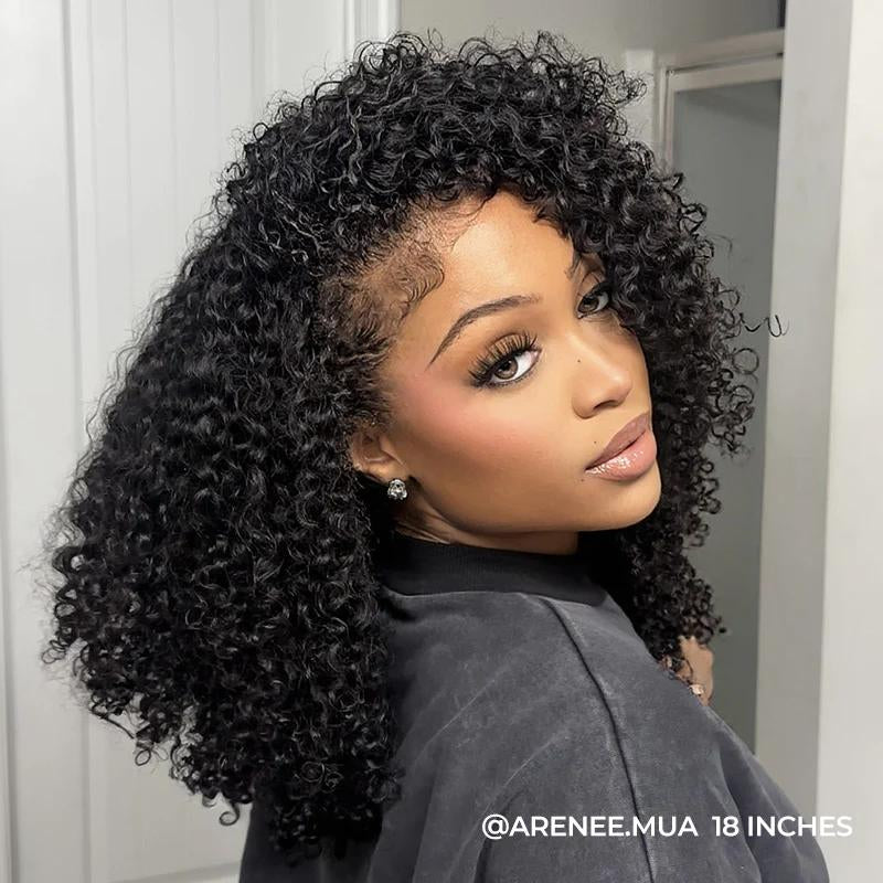 [WEAR GO HALF WIG] ISEE HAIR Invisible Hairline Wear Go Afro Curly Hair Half Wig Glueless Human Hair Wigs Seamless Flip over Wig Beginner Friendly Vacation Hair #Halfwigtok #Novatopfinds #Tiktokshopbacktoschool
