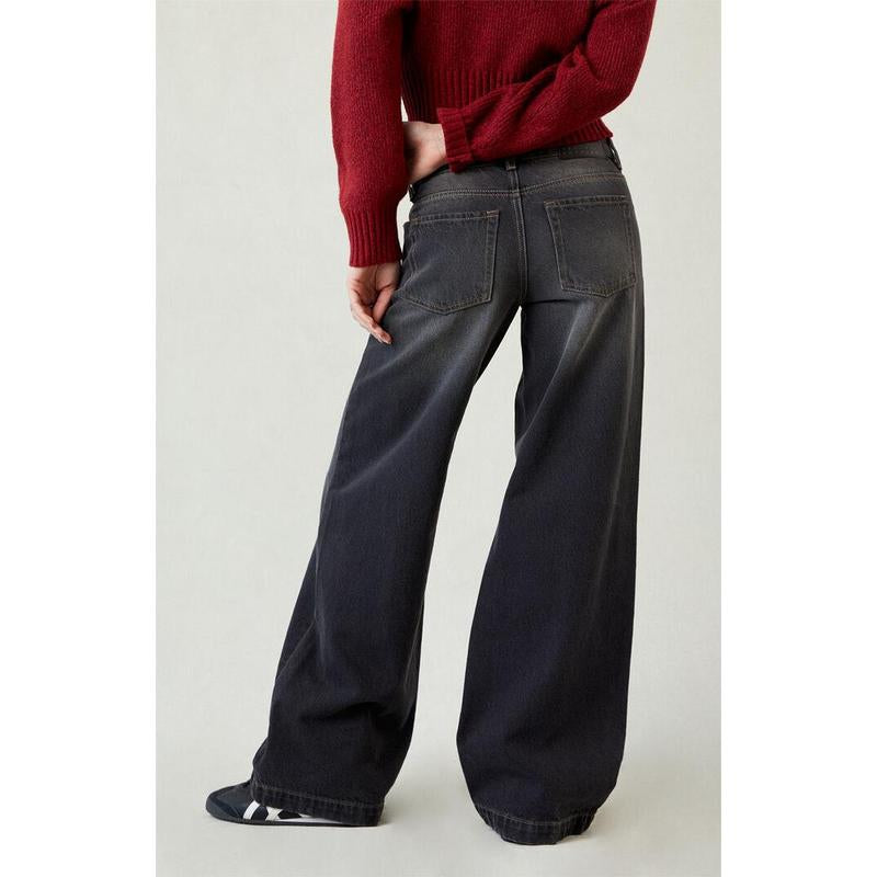Pacsun Women'S Casey Low Rise Baggy Jeans Black Tinted