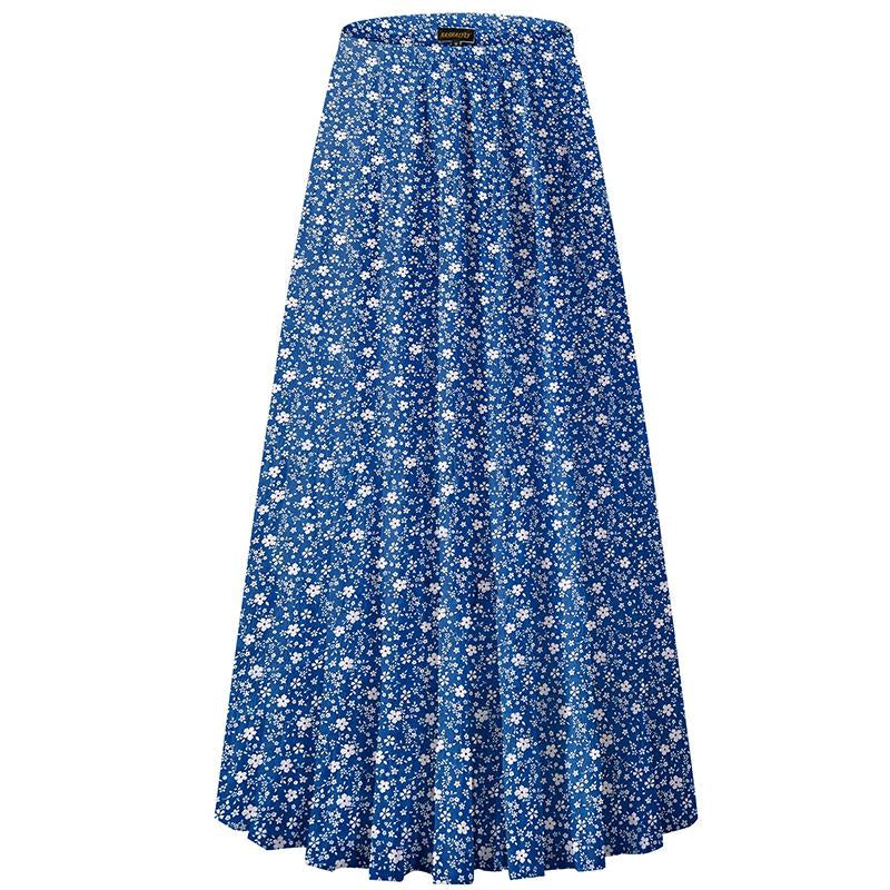 NASHALYLY Women'S Chiffon Elastic High Waist Pleated A-Line Flared Maxi Skirts Breathable & Comfortable Casual Summer Wear White Black Gymskirt