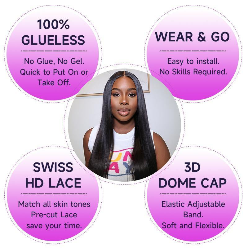 Cleareance Sale Wigfever Wear Go Glueless Wigs Pre Cut 4*6 HD Body Wave Lace Pre Plucked Lace Front Wigs Beginner Friendly