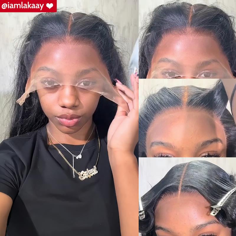 Yawawe Hair 28/30Inch 13X6 Lace Frontal Wigs Human Hair 7X5 Wear Go Glueless Straight Lace Front Human Hair Wig for Women Medium Size Cap Pre-Plucked Transparent Lace Wigs with Baby Hair Outdoorfun