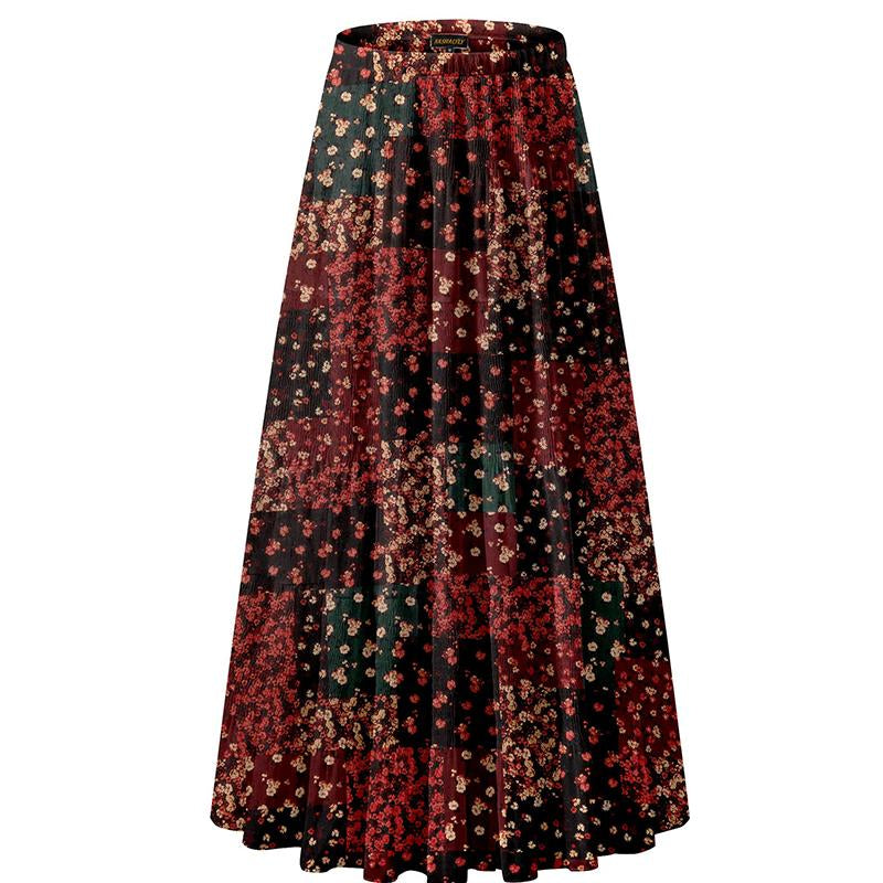 NASHALYLY Women'S Chiffon Elastic High Waist Pleated A-Line Flared Maxi Skirts Breathable & Comfortable Casual Summer Wear White Black Gymskirt