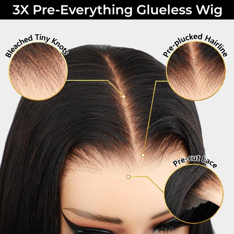 [NEW IN] OQ HAIR Pre-Cut Lace Kinky Straight 360 Full Lace Frontal Glueless Wig with Invisi Drawstring Pre Plucked Human Hair Wig #Dealsforyoudays