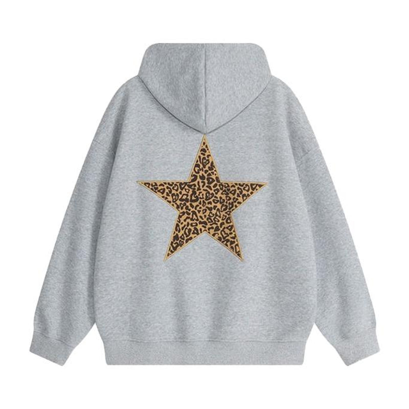 Aelfric Eden Hoodies Leopard Print Star Hoodie Graphic Hooded Pullover Sweatshirt Streetwear 2025 Trendy Tops Outfits