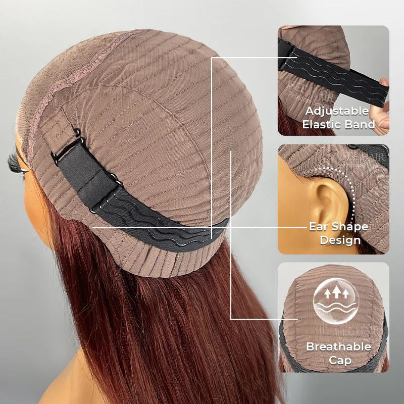 【Zakaiyah B.】ISEE Wear Go Kinky Curly Reddish Brown Color Glueless Human Hair 6*4 Lace Closure Wig Beginner Friendly Gifts for Girlfriend/Wife/Family Outdoorfun #Summervibes