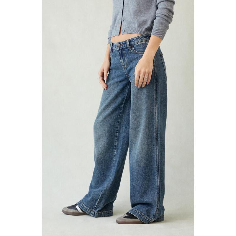 Pacsun Women'S Casey Low Rise Baggy Jeans Dark Indigo Tint