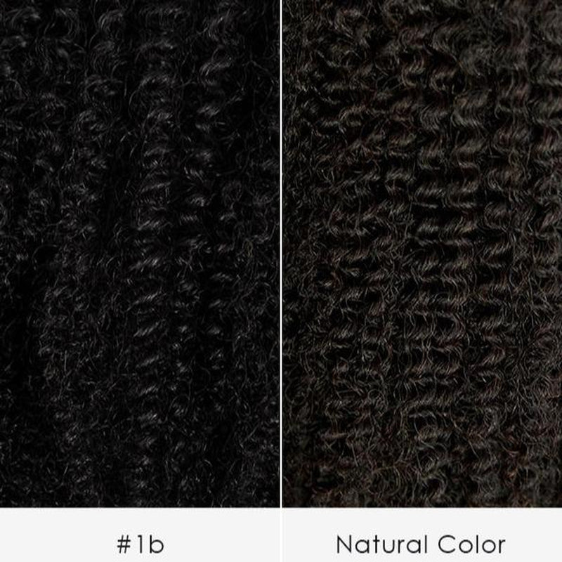 Hergivenhair 4B-4C Type 4 3 in 1 Half Wig Versatile Cap Drawstring Ponytail Half Wig for Natural Hair Black Girls
