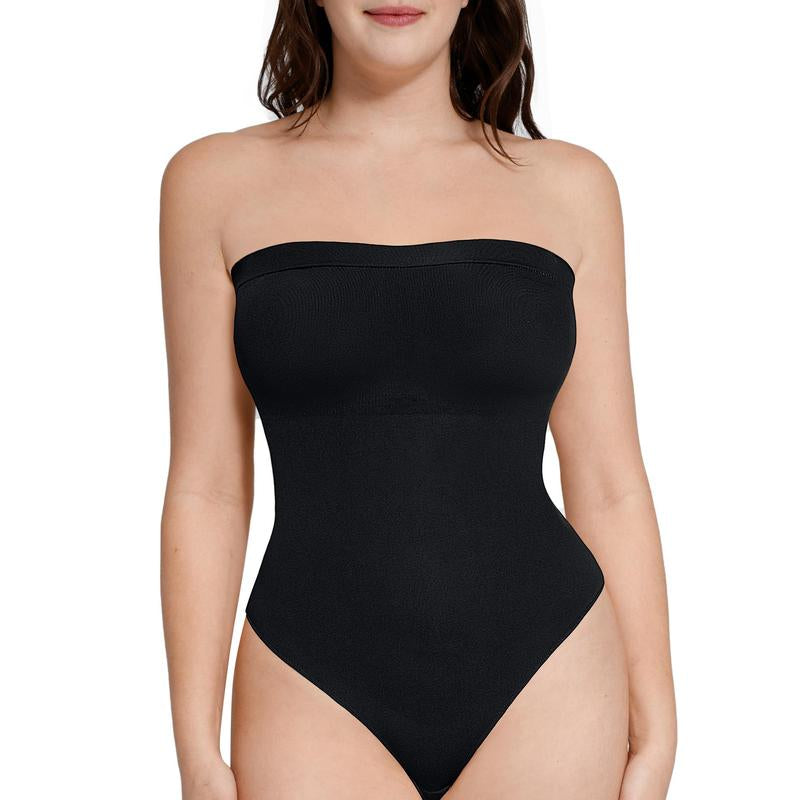 LOVERBEAUTY Strapless #Livestream Bodysuit for Women Removable Tummy Control Seamless Sculpt Thong Tops Fabric Fit Lady Womenswear Underwear Comfort
