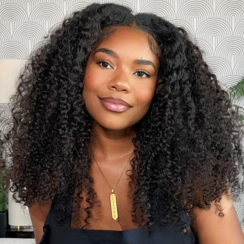 Kinky Curly Invisi Strap Snug Fit 360 Transparent Lace Frontal Bleached Knots Pre Cut Lace Wig with Drawstring #Tiktokshopbacktoschool