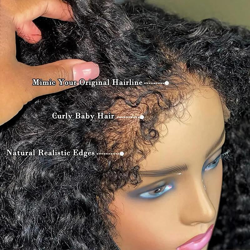 Kinky Curly Invisi Strap Snug Fit 360 Transparent Lace Frontal Bleached Knots Pre Cut Lace Wig with Drawstring #Tiktokshopbacktoschool