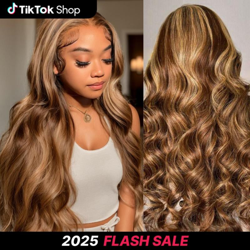Unice Glueless Honey Blonde Highlights Body Wave Wig with Drawstring Pre Cut 7X5 HD Lace Human Hair Wigs with Bleached Knots Beginners Friendly Ready and Go Dealsforyoudays