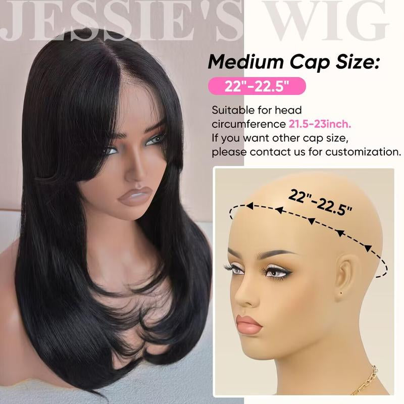 Jessie'S Wig Face Framing Curtain Bangs Glueless Wig Skip Salon 9X6 7X5 Lace Wig for Women