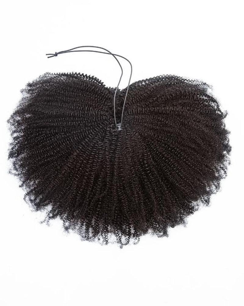 Hergivenhair 4B-4C Type 4 3 in 1 Half Wig Versatile Cap Drawstring Ponytail Half Wig for Natural Hair Black Girls