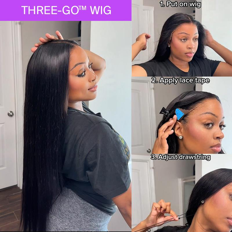 [HOT] Megalook 13X6 Glueless Lace Frontal Wig Pre-Everything Ear to Ear Natural Hairline HD Lace Skin Melted Silky Straight Human Hair Wigs with Drawstring