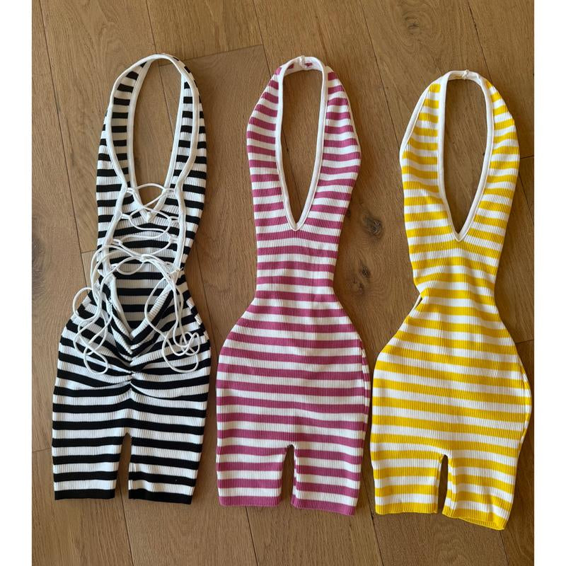 Striped Knit Romper