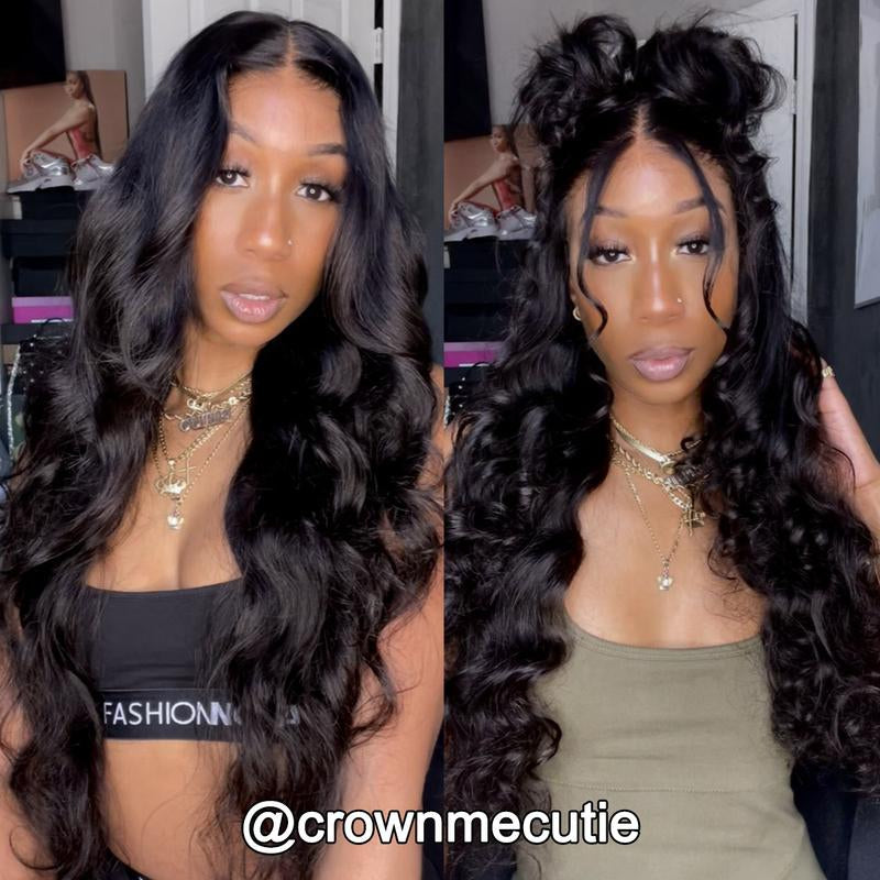 OQHAIR Body Wave Face-Framing Curtain Bangs Layered Cut Pre Bleached Pre Cut HD Lace Wear Go Glueless Wigs Human Hair #Summervibes