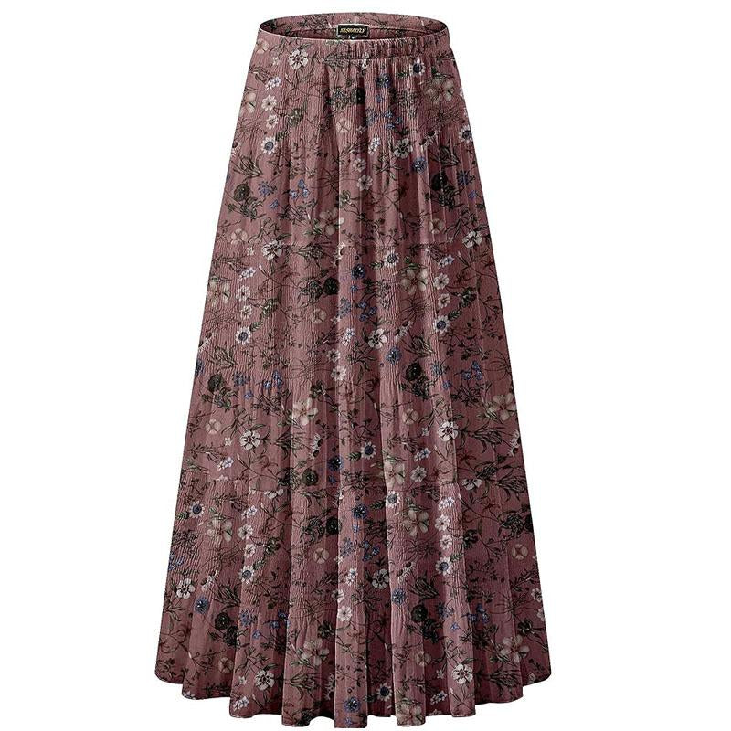 NASHALYLY Women'S Chiffon Elastic High Waist Pleated A-Line Flared Maxi Skirts Breathable & Comfortable Casual Summer Wear White Black Gymskirt