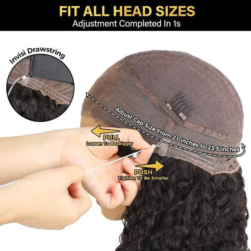 [NEW IN] OQ HAIR Pre-Cut Lace Kinky Straight 360 Full Lace Frontal Glueless Wig with Invisi Drawstring Pre Plucked Human Hair Wig #Dealsforyoudays