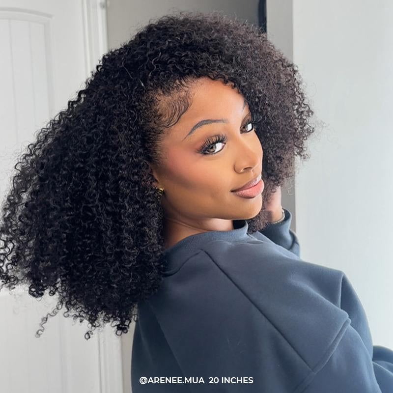 [WEAR GO HALF WIG] ISEE HAIR Invisible Hairline Wear Go Afro Curly Hair Half Wig Glueless Human Hair Wigs Seamless Flip over Wig Beginner Friendly Vacation Hair #Halfwigtok #Novatopfinds #Tiktokshopbacktoschool